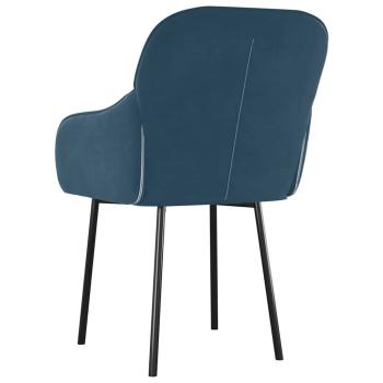 Esszimmerstühle 2 Stk. Blau Samt