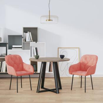 ARDEBO.de - Esszimmerstühle 2 Stk. Rosa Samt