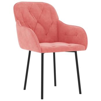 Esszimmerstühle 2 Stk. Rosa Samt