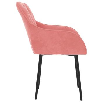 Esszimmerstühle 2 Stk. Rosa Samt