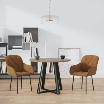 ARDEBO.de - Esszimmerstühle 2 Stk. Braun Samt