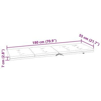 Kissen für draußen 2 Stk. Stoff Marineblau 180 x 55 x 7 cm