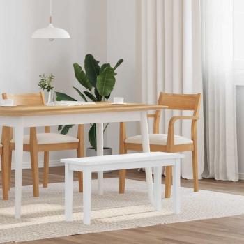 ARDEBO.de - Bank 90 cm Weiß Massivholz Gummibaum