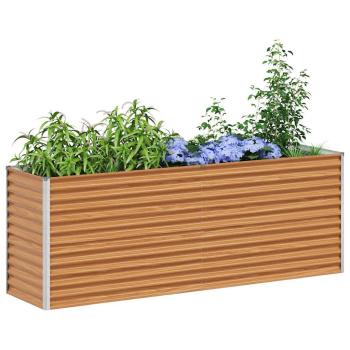 Hochbeet Hellbraun 195 x 50 x 68 cm Verzinkter Stahl