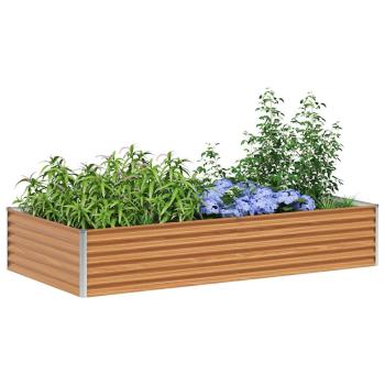 Hochbeet Hellbraun 195 x 100 x 36 cm Verzinkter Stahl