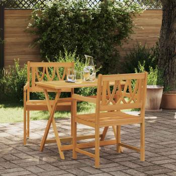 ARDEBO.de - Gartenstühle 2 stk. Natur Massives Akazienholz