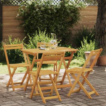 ARDEBO.de - Klappbare Gartenstühle 4 stk. Natur Massivholz Akazie