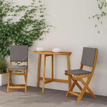 ARDEBO.de - Außen Bistro-Stühle 2 stk. Dunkelgrau Massivholz Akazie