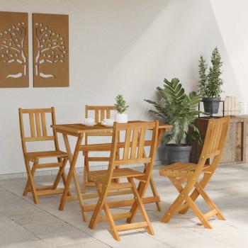Außen Bistro-Stühle Natur Massivholz Akazie