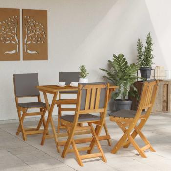 Außen Bistro-Stühle 4 stk. Dunkelgrau Massivholz Akazie