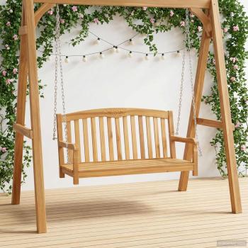 ARDEBO.de - Schaukelbank Rose 114 x 61 x 61,5 cm Massivholz Teak Natur