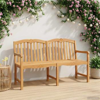 ARDEBO.de - Handgeschnitzte Muschel-Bank 150 x 60,5 x 95 cm Massivholz Teak