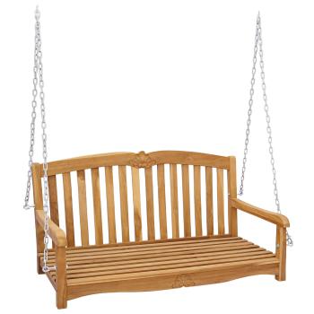 Schalen-Schaukelbank 114 x 60 x 60,5 cm Massivholz Teak Natur