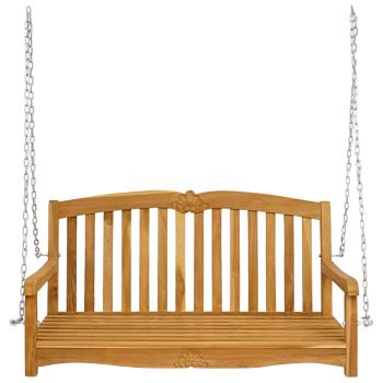 Schalen-Schaukelbank 114 x 60 x 60,5 cm Massivholz Teak Natur