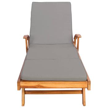 Sonnenliege mit Kissen 100% Polyester mit solidem Teak