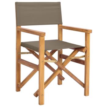Regiestuhl Braun und Taupe Massives Teakholz