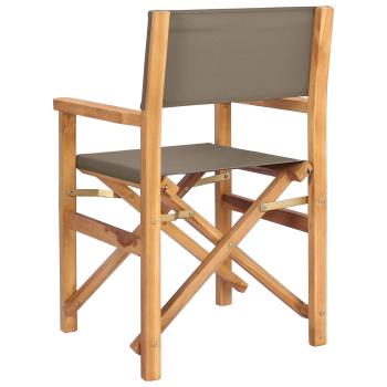 Regiestuhl Braun und Taupe Massives Teakholz