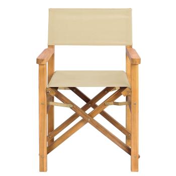 Regiestuhl Braun und Beige Massives Teakholz