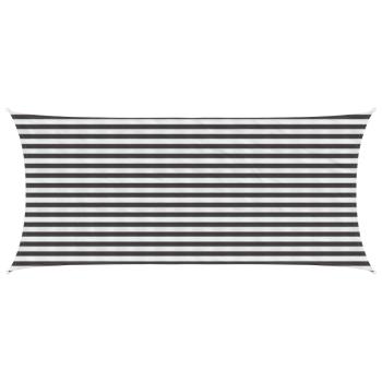 ARDEBO.de - Sonnensegel 2 x 4,5 m HDPE Rechteckig Anthrazit und Weiß