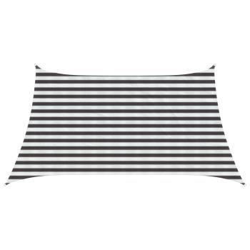 ARDEBO.de - Sonnensegel 3 / 4 x 2 m HDPE Rechteckig Anthrazit und Weiß