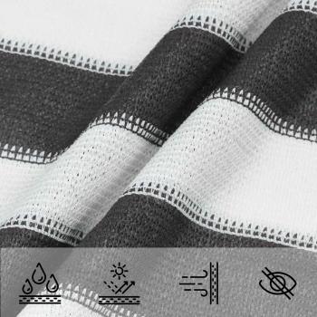 Sonnensegel 3 / 4 x 2 m HDPE Rechteckig Anthrazit und Weiß
