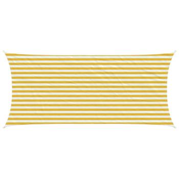 ARDEBO.de - Sonnensegel Gelb und Weiß 2 x 4 m HDPE