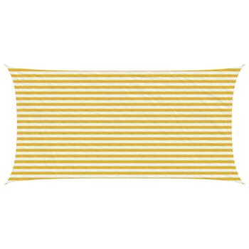 ARDEBO.de - Sonnensegel 2,5 x 4,5 m HDPE Rechteckig Gelb und Weiß