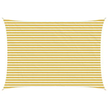 ARDEBO.de - Sonnensegel 3 x 6 m HDPE Rechteckig Gelb und Weiß