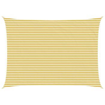 ARDEBO.de - Sonnensegel 5 x 6 m HDPE Rechteckig Gelb und Weiß