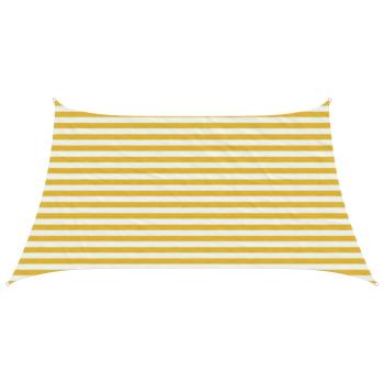 ARDEBO.de - Sonnensegel 3 / 4 x 2 m HDPE Rechteckig Gelb und Weiß