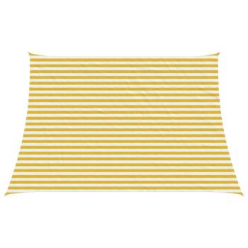 ARDEBO.de - Sonnensegel Gelb und Weiß 3 / 4 x 3 m HDPE