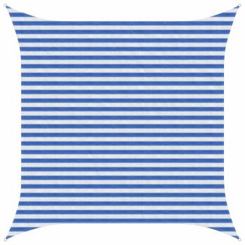 ARDEBO.de - Sonnensegel Blau und Weiß 3,6 x 3,6 m HDPE