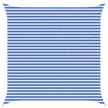 ARDEBO.de - Sonnensegel 4,5 x 4,5 m HDPE Quadratisch Blau und Weiß