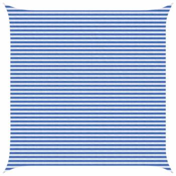 ARDEBO.de - Sonnensegel Blau und Weiß 5 x 5 m HDPE