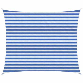 ARDEBO.de - Sonnensegel 2,5 x 4 m HDPE Rechteckig Blau und Weiß