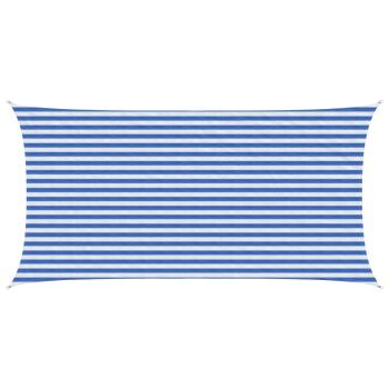 ARDEBO.de - Sonnensegel 2,5 x 5 m HDPE Rechteckig Blau und Weiß