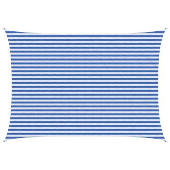 ARDEBO.de - Sonnensegel 3,5 x 5 m HDPE Rechteckig Blau und Weiß