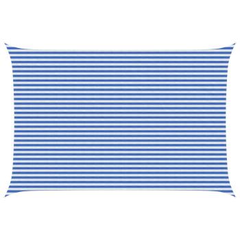 ARDEBO.de - Sonnensegel 4 x 5 m HDPE Rechteckig Blau und Weiß