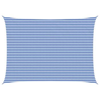 ARDEBO.de - Sonnensegel 5 x 6 m HDPE Rechteckig Blau und Weiß