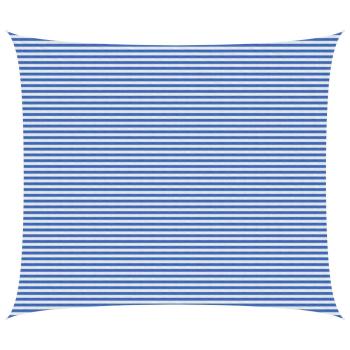 ARDEBO.de - Sonnensegel 6 x 8 m HDPE Rechteckig Blau und Weiß