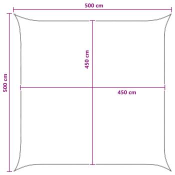 Sonnensegel Hellgrau und Weiß 5 x 5 m HDPE
