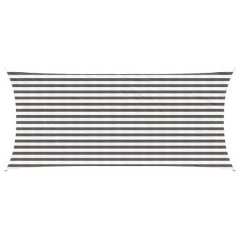 ARDEBO.de - Sonnensegel 2 x 5 m HDPE Rechteckig Hellgrau und Weiß