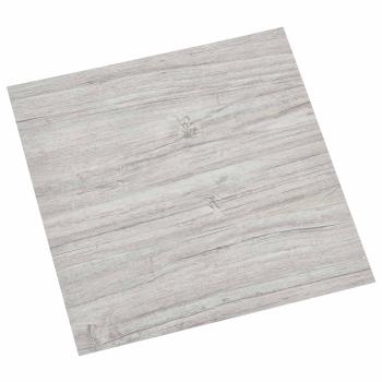 ARDEBO.de - Selbstklebende Bodenplanken Hellgrau und Weiß 30,5 x 30,5 cm