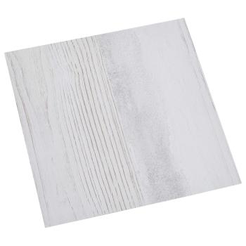 ARDEBO.de - Selbstklebende Bodenplanken Weiß und Holz 30,5 x 30,5 cm