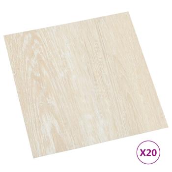 Selbstklebende Bodenplanken Weiß und Beige 30,5 x 30,5 cm