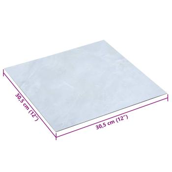 Selbstklebende Bodenplanken Weiß Marmor 30,5 x 30,5 cm 20 stk.