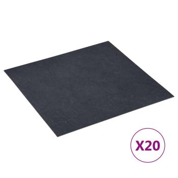 Selbstklebende Bodenplanken Schwarz Marmor 30,5 x 30,5 cm