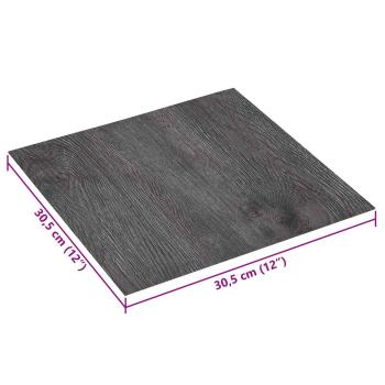 Selbstklebende Bodenplanken Dunkelbraun und Schwarz