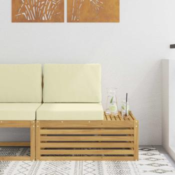 ARDEBO.de - Ecksofa-Einheiten für draußen Weiß und Creme 91 x 63 x 73 cm