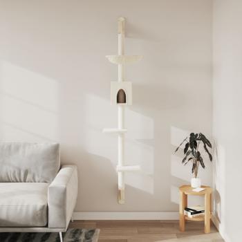 Kratzbaum mit Kratzsäule Wandmontage Creme 187 cm